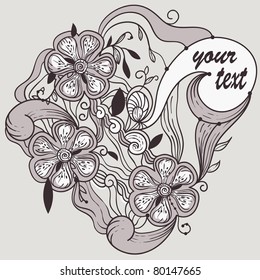 vector abstract floral background with place for your text
