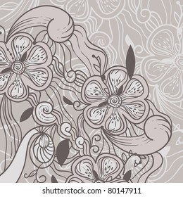 vector abstract floral background with place for your text