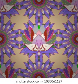 Vector abstract floral background. Seamless pattern with many small flowers. Seamless floral pattern.