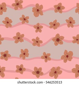 Vector abstract floral background. Seamless pattern with many small flowers.