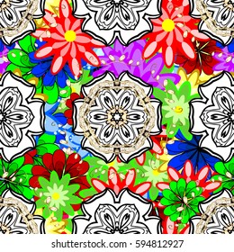 Vector abstract floral background. Seamless pattern with many small flowers. Seamless floral pattern.