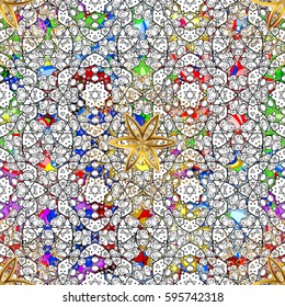 Vector abstract floral background. Seamless pattern with many small flowers. Seamless floral pattern.