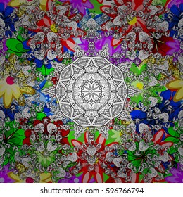 Vector abstract floral background. Seamless pattern with many small flowers. Seamless floral pattern.