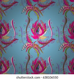 Vector abstract floral background. Seamless pattern with many small flowers. Seamless floral pattern.
