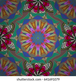 Vector abstract floral background. Seamless pattern with many small blue flowers. Seamless floral pattern.