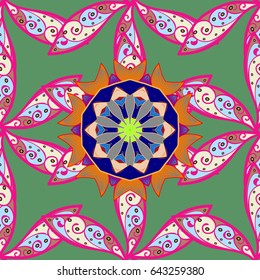 Vector abstract floral background. Seamless pattern with many small blue flowers. Seamless floral pattern.