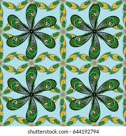 Vector abstract floral background. Seamless pattern with many small blue flowers. Seamless floral pattern.