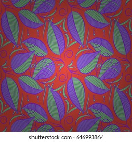 Vector abstract floral background. Seamless pattern with many small blue leaves. Seamless floral pattern.