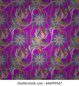 Vector abstract floral background. Seamless pattern with many small blue flowers. Seamless floral pattern.