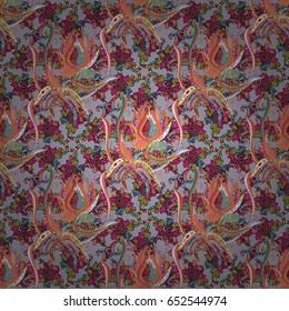 Vector abstract floral background. Seamless pattern with many small flowers. Seamless floral pattern.