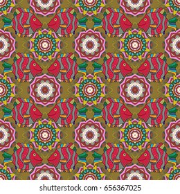 Vector abstract floral background. Seamless pattern with many small flowers. Seamless floral pattern.
