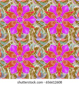 Vector abstract floral background. Seamless pattern with many small flowers. Seamless floral pattern.