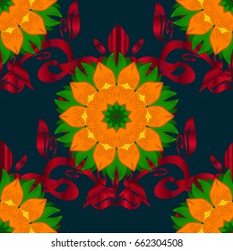 Vector abstract floral background. Seamless pattern with many small flowers. Seamless floral pattern.