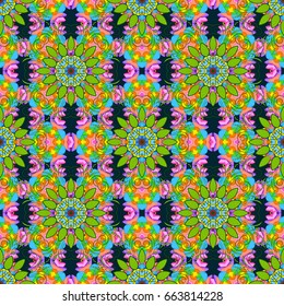 Vector abstract floral background. Seamless pattern with many small flowers.