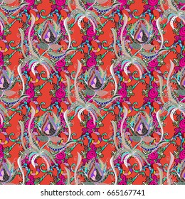 Vector abstract floral background. Seamless pattern with many small flowers. Seamless floral pattern.