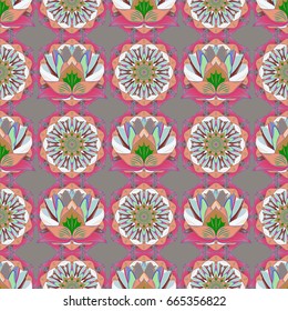 Vector abstract floral background. Seamless pattern with many small flowers. Seamless floral pattern.