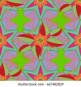 Vector abstract floral background. Seamless pattern with many small flowers. Seamless floral pattern.