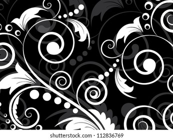 Vector abstract floral background with swirls