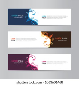 Vector abstract floral banner template, Vintage colors and shapes template, vector design web template