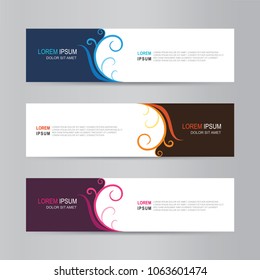 Vector abstract floral banner template, Vintage colors and shapes template, vector design web template