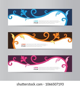 Vector abstract floral banner template.  Abstract web banner template. collection of web banner design template. Web Design Elements