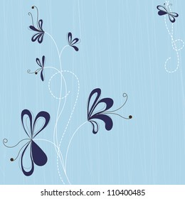 vector abstract floral blue background