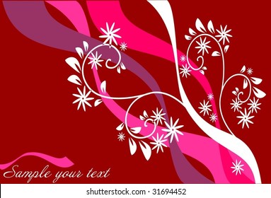 vector abstract floral card