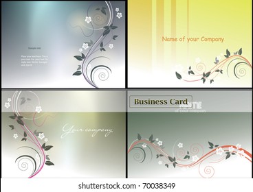 Vector Abstract Floral Cards for Business