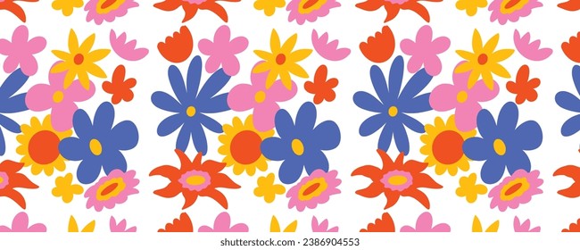 Vector abstract floral colorful seamless pattern background