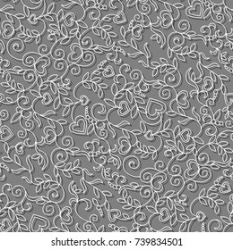 Vector abstract, floral, curly seamless pattern