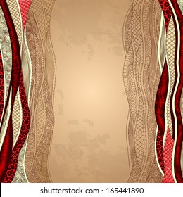 Vector abstract floral decorative background. Template frame design for card with place for your text.