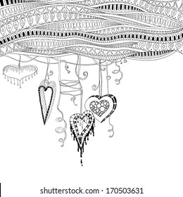 Vector abstract floral decorative background. Template frame design for card with place for your text.