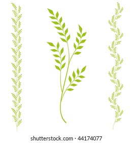 Vector abstract floral design element with foliage