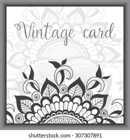 Vector abstract floral elements in Indian mehndi style. Abstract henna floral vector illustration. Design element.