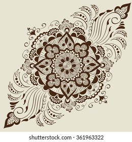 Vector Abstract Beards Indian Mehndi Style Stock Vector (Royalty Free ...