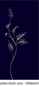 Vector abstract floral elements. Line drawing.