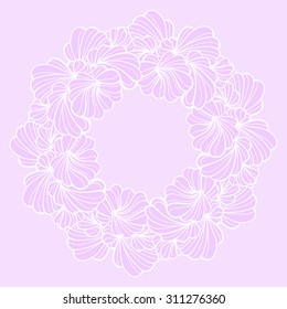 Vector abstract floral elements romantic frame. 
