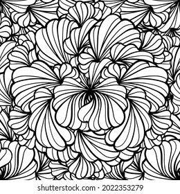 Patrón fluido sin fisuras de elementos florales abstractos vectoriales