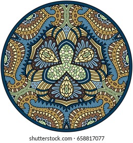 Vector abstract floral ethnic hand drawn mandala