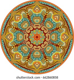 Vector abstract floral ethnic hand drawn mandala