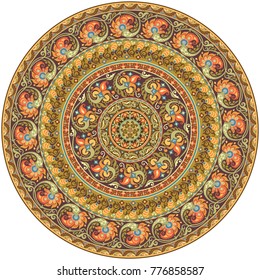 Vector abstract floral ethnic hand drawn mandala