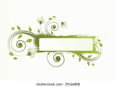 vector abstract floral frame