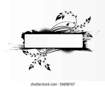 vector abstract floral frame
