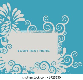 vector abstract floral frame