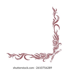 vector abstract floral frame corner without background