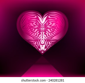Vector abstract floral heart