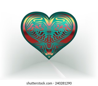 Vector abstract floral heart