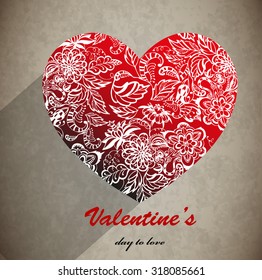 Vector abstract floral heart