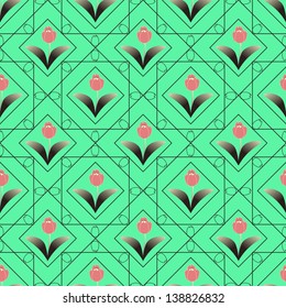 vector abstract floral illustration with geometric shapes