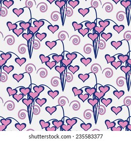 vector abstract floral illustration of Valentine's Day